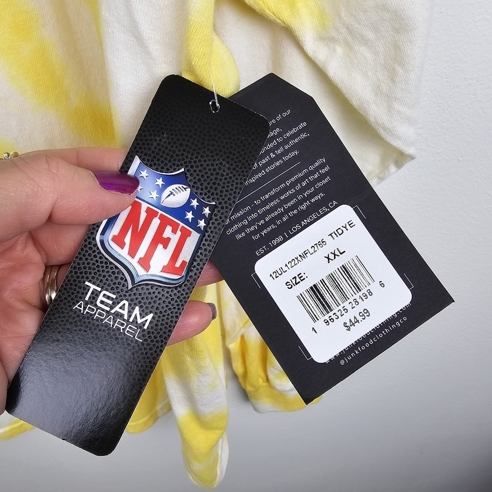 Junk Food Clothing Pittsburgh Steelers Long Sleeve Tie Dye Shirt NWT - Picture 4 of 7